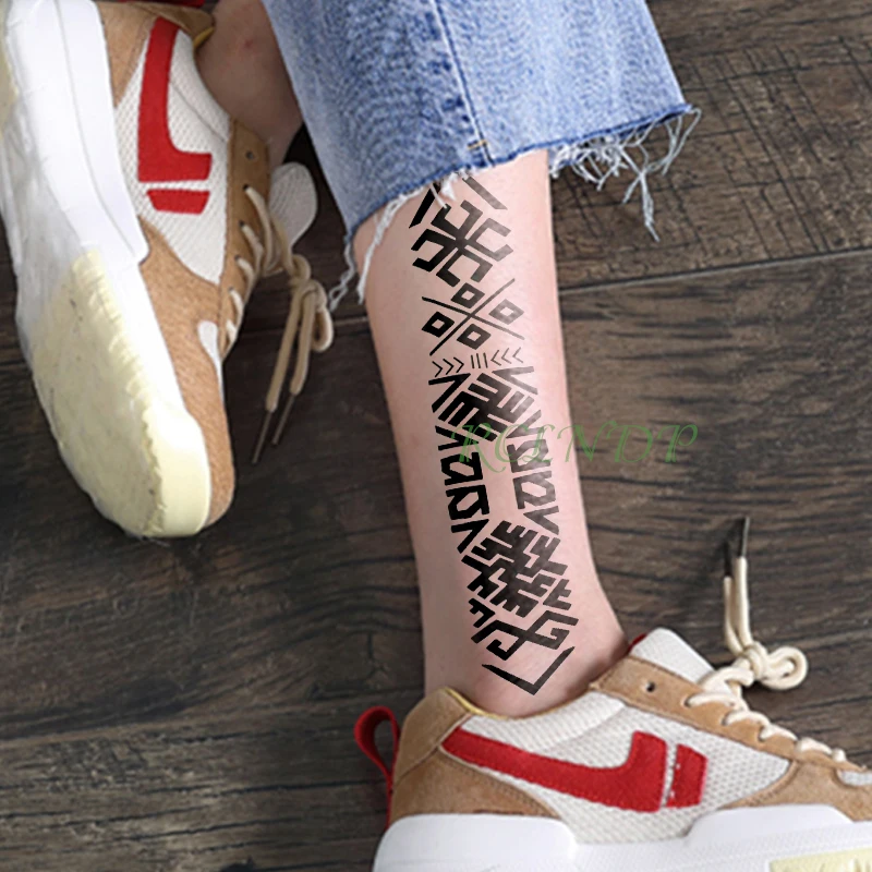 

Водостойкая временная татуировка, наклейка на тело, полоса, тотем, тату, наклейка sss флэш-тату, искусственная татуировка, ножная рука для муж...