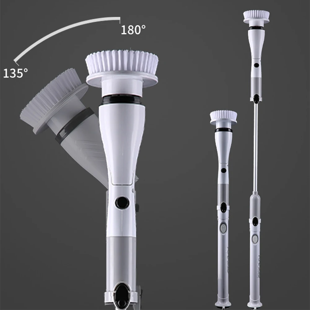 Electric Cleaning Turbo Scrub Brush Adjustable Waterproof Cleaner Long Handle Cordless Rotating Scrubber Bathroom | Дом и сад