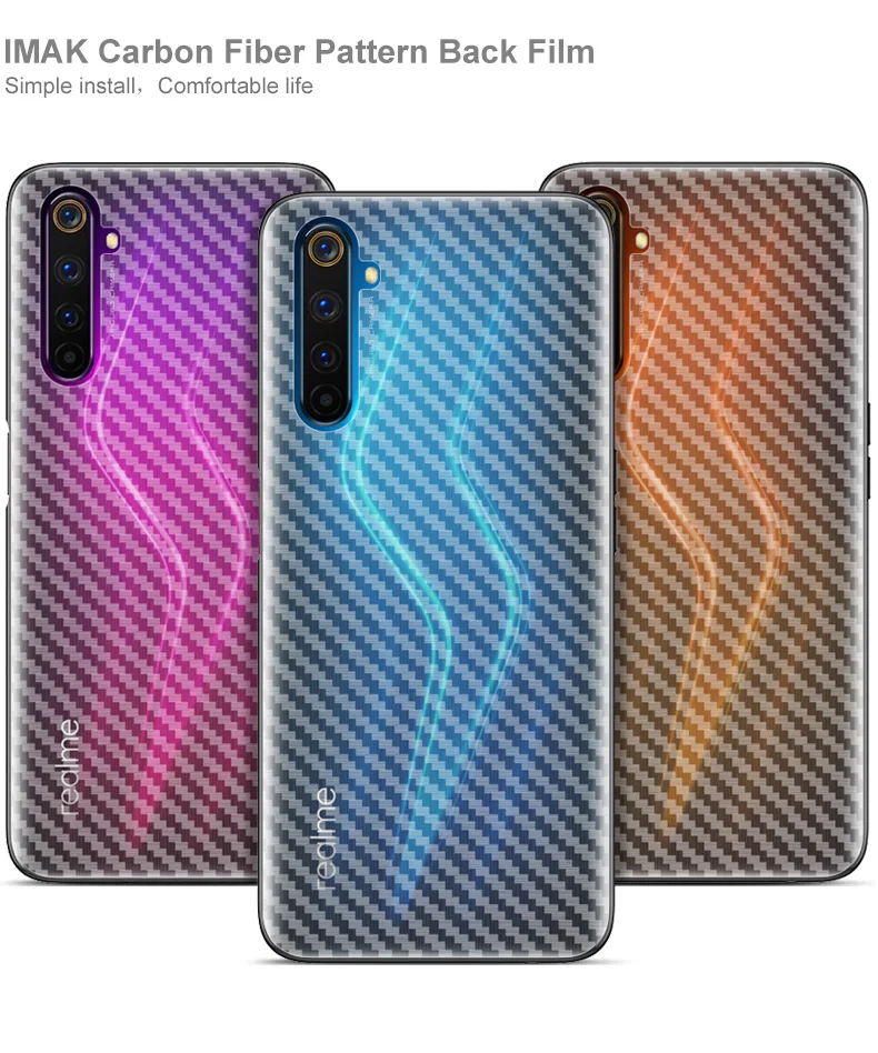 

Защитная Наклейка из углеродного волокна, 5 шт./лот, для Realme 6, Realme6 Pro