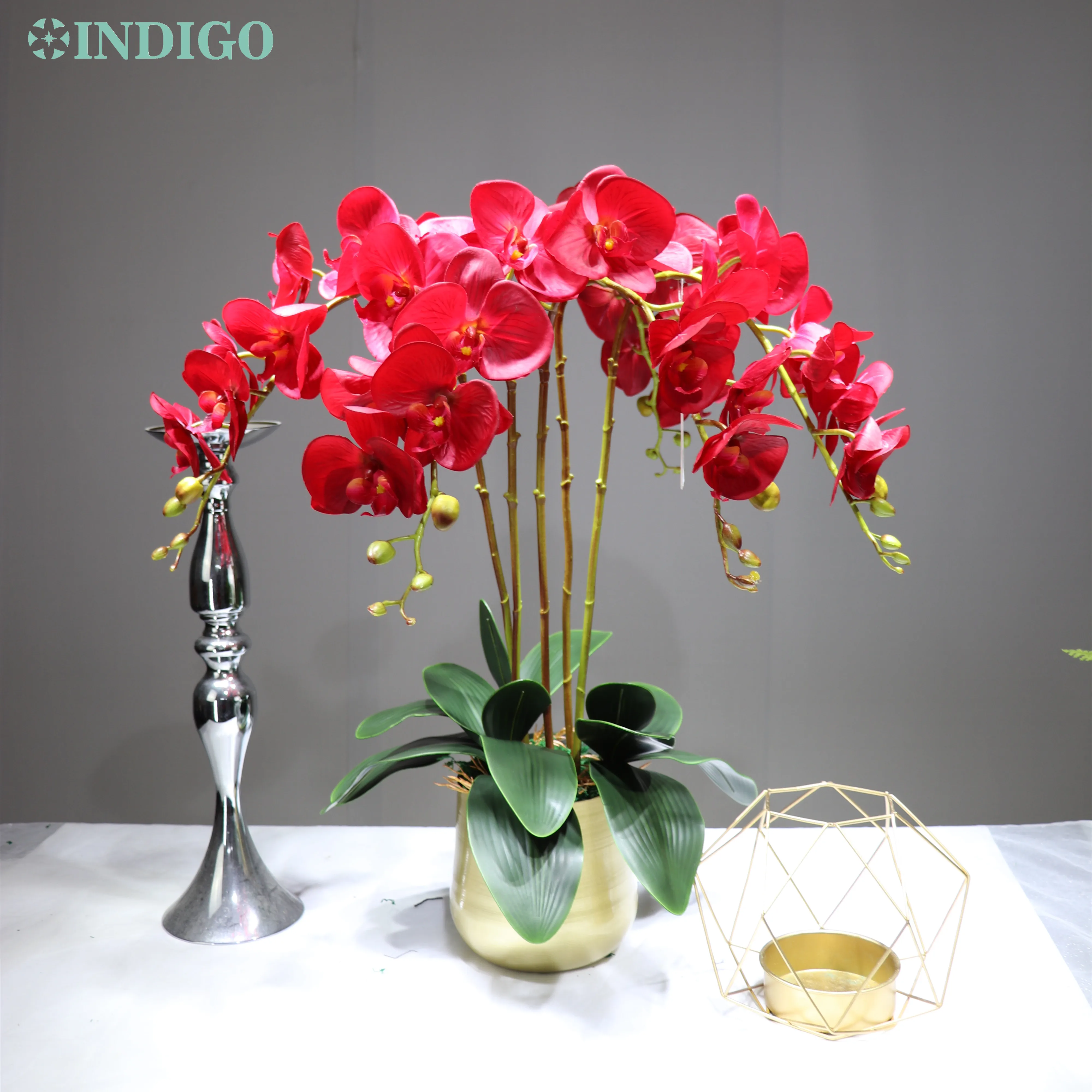 Индиго 5 шт 90 см фаленопсис Орхидея настоящий сенсорный Искусственный цветок