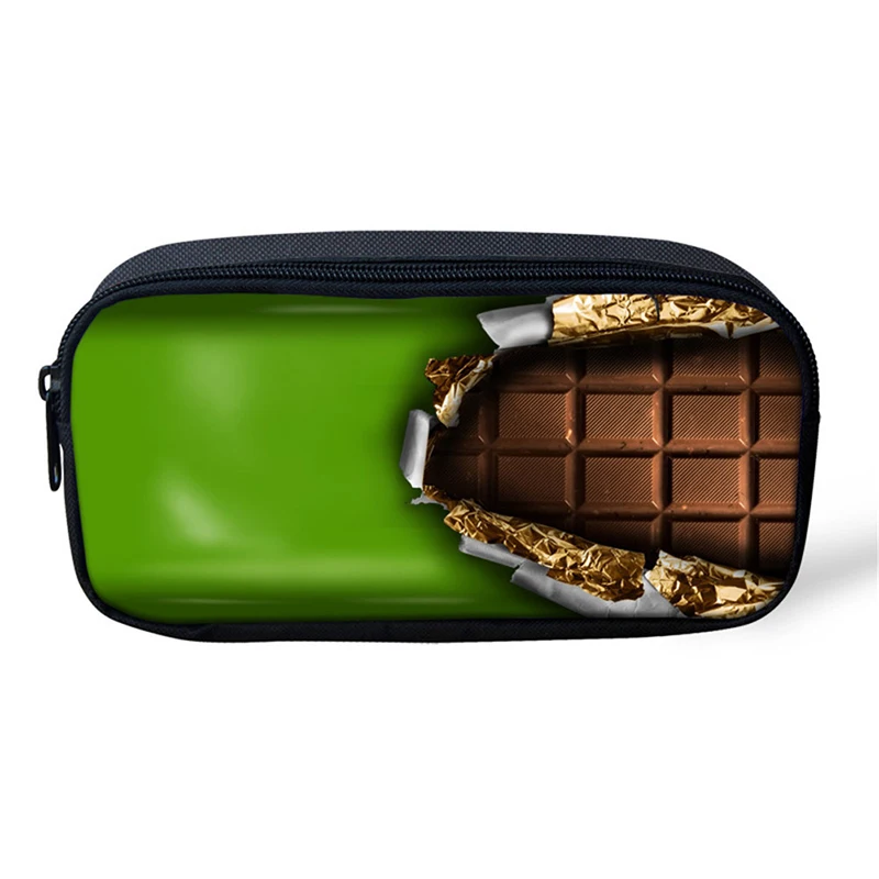 Милый школьный пенал чехол для карандашей Kawaii шоколадный мультфильм девочек и