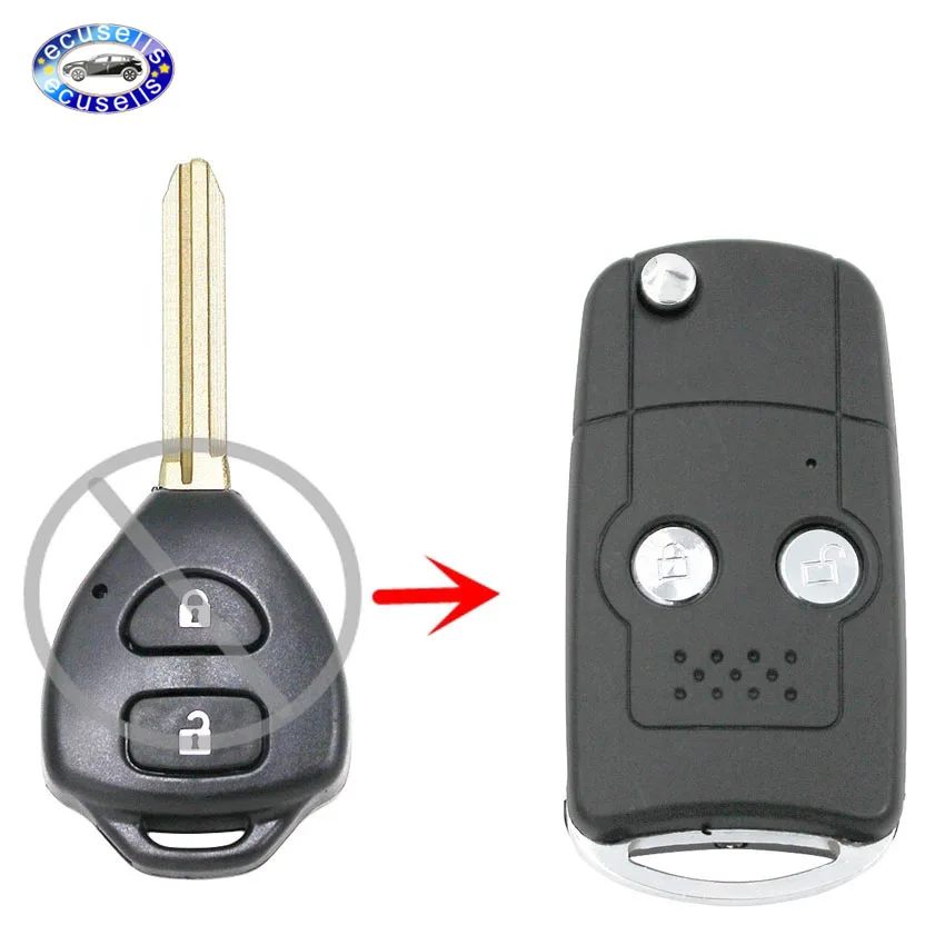 Чехол для дистанционного откидного ключа чехол складного без с 2 кнопками Toyota