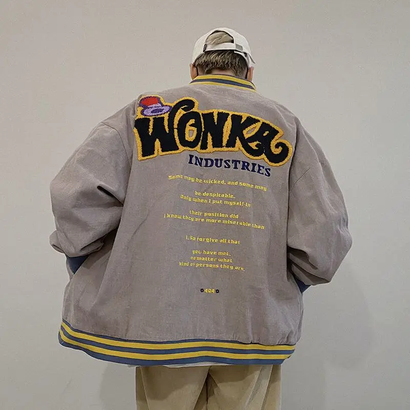 

2022 Spring New Flocking Letters Baseball Uniform Jacket Men Women Handsome Trend All-match Preppy Style Bomb Street Trend Tops
