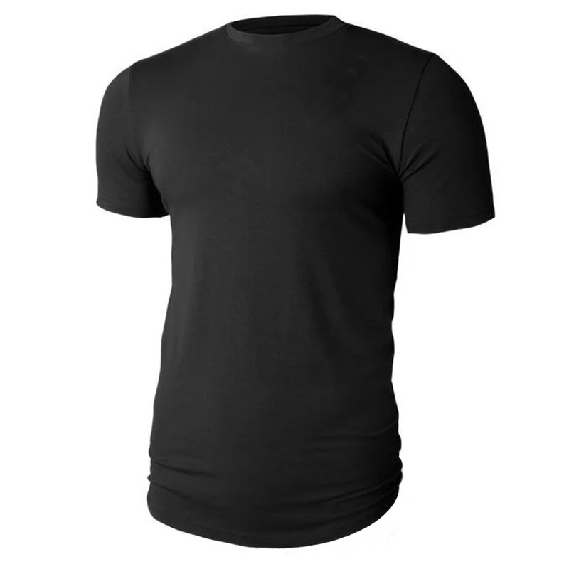 

Men Cotton Sport Shirt Mens Running Shirt Solid Color Shirt Blank Slim fit Gym Tshirt