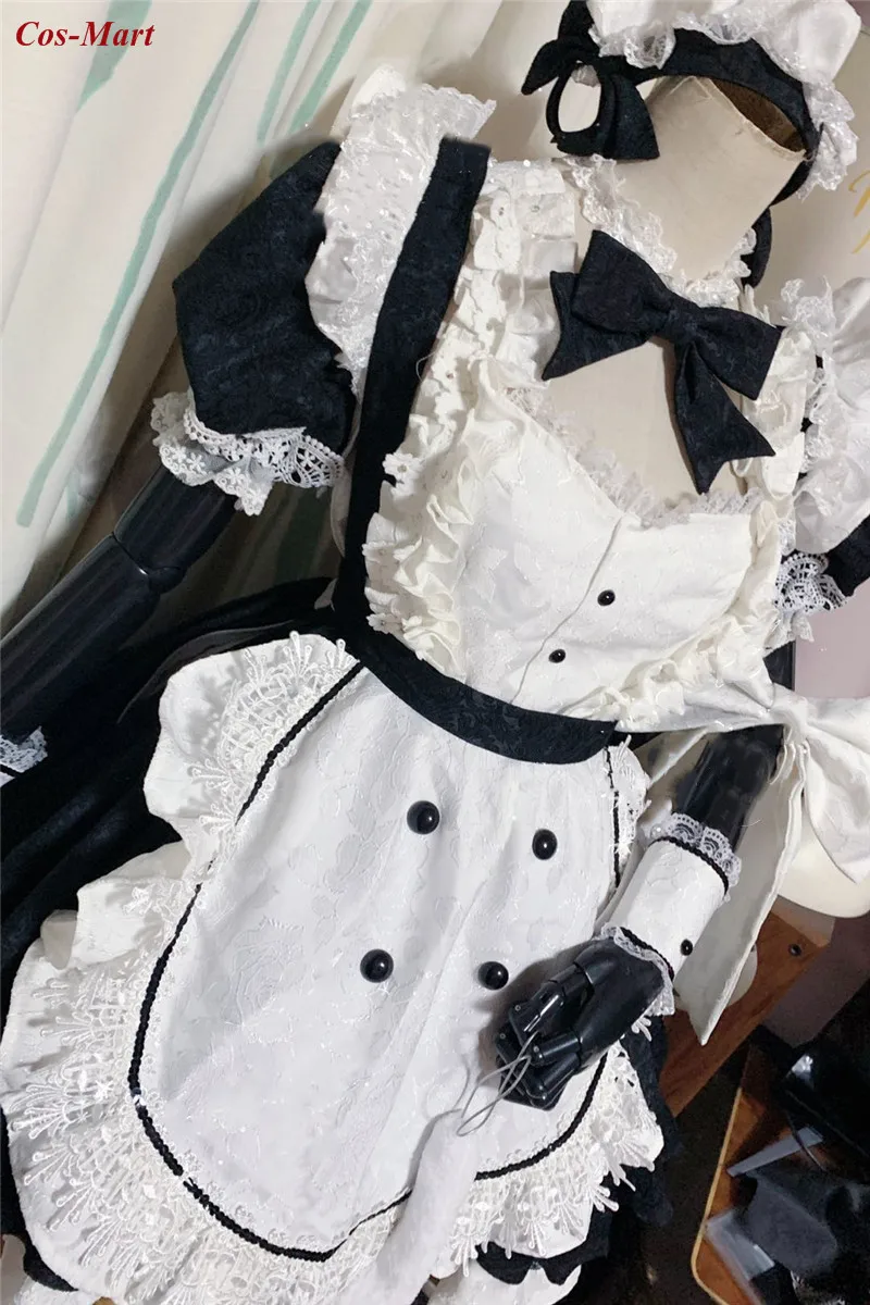 

Hot Game Destiny Child Satomi Cosplay Costume Fashion Cute Black White Maid Dress Activity Party Role Play Clothing Custom-Make