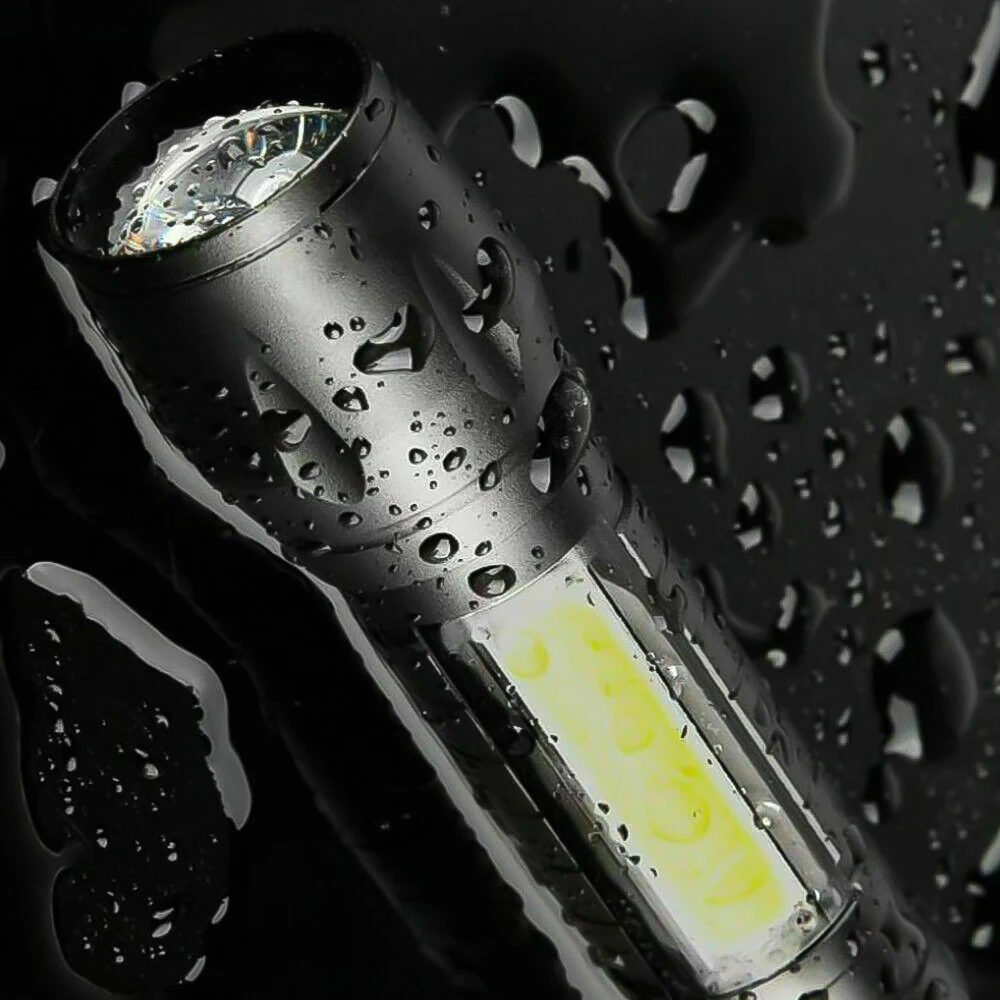 Светодиодный фонарик из алюминиевого сплава с зарядным USB кабелем полицейский