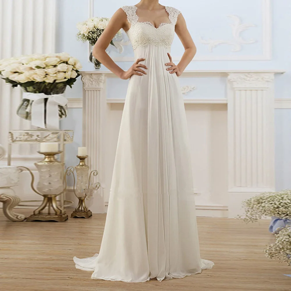 Платье белое кружевное вечернее платье 2020 с квадратным вырезом без рукавов