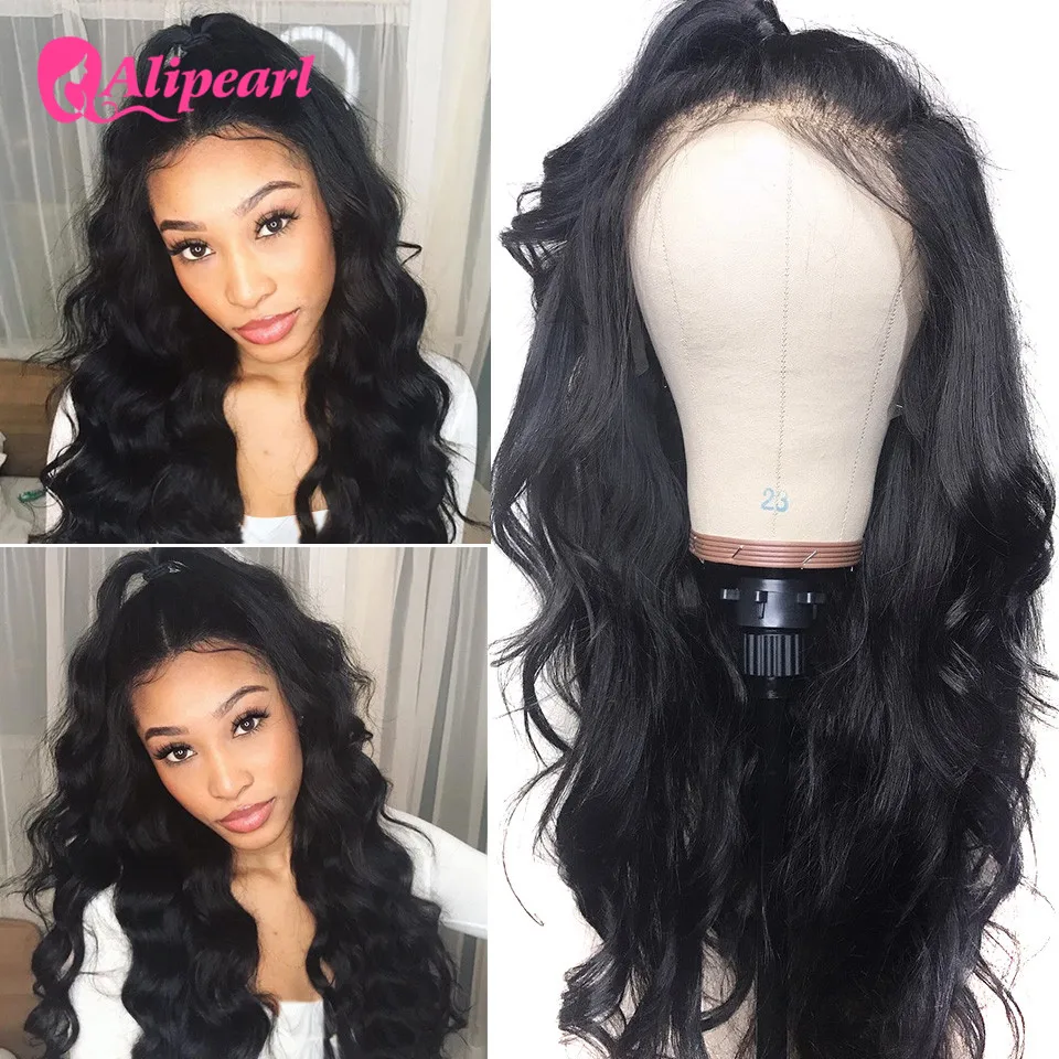 Али перламутровые волосы 13х4 кружевные передние человеческие парики бразильские