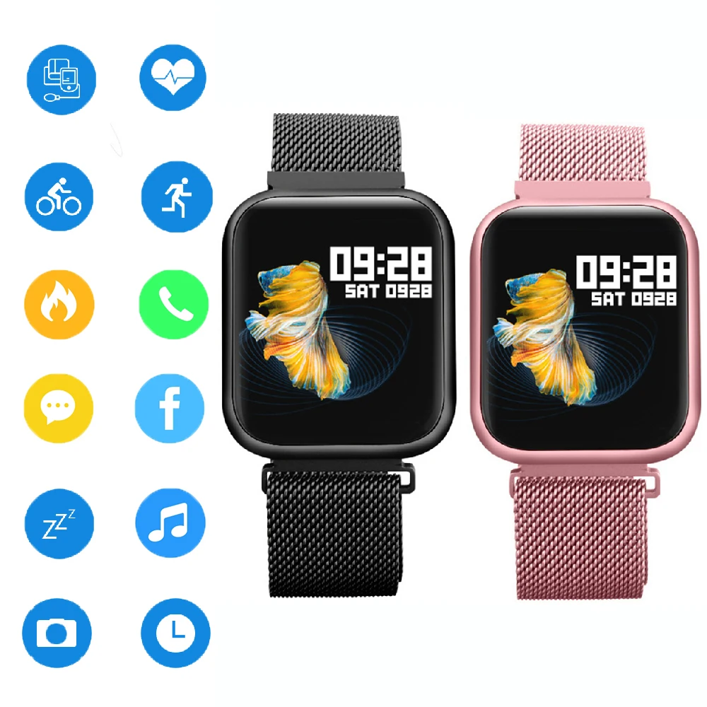 

P80 Smart Watch Blood Pressure Monitor Watches Heart Rate Tracker Fitness Tracker Bracelet Men Smartwatch Women PK B71 P70 B57