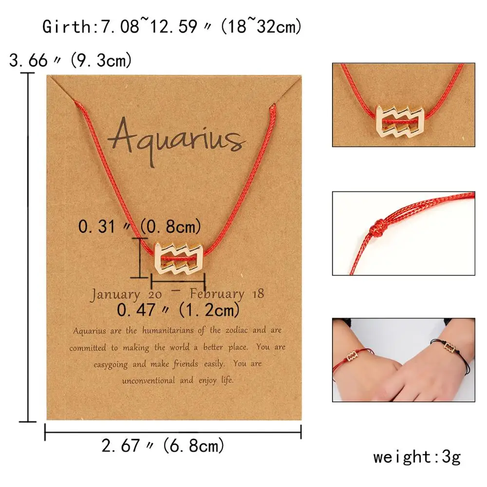 Браслет-цепочка женский с подвеской в виде знака зодиака браслеты датой рождения