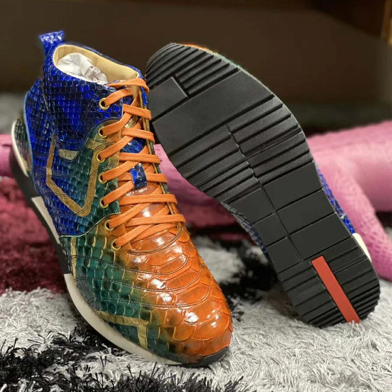 Роскошная осенне-зимняя спортивная обувь ручной работы мужские кроссовки из