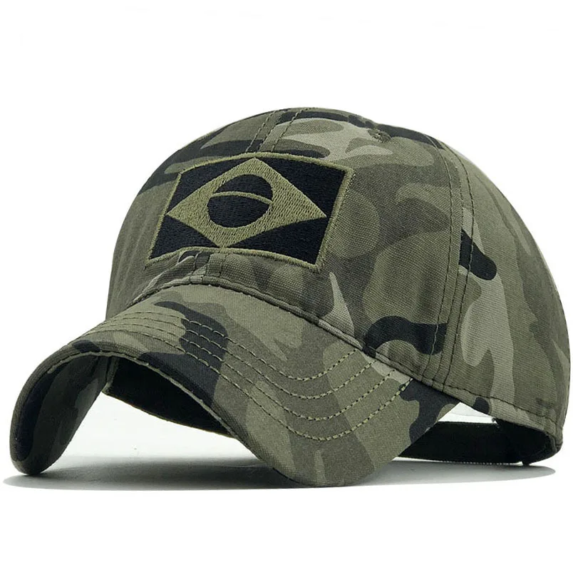 

Army Camouflage Male Baseball Cap Men Embroidered Brazil Flag Caps Outdoor Sports Tactical Dad Hat Casual Hunting Hats