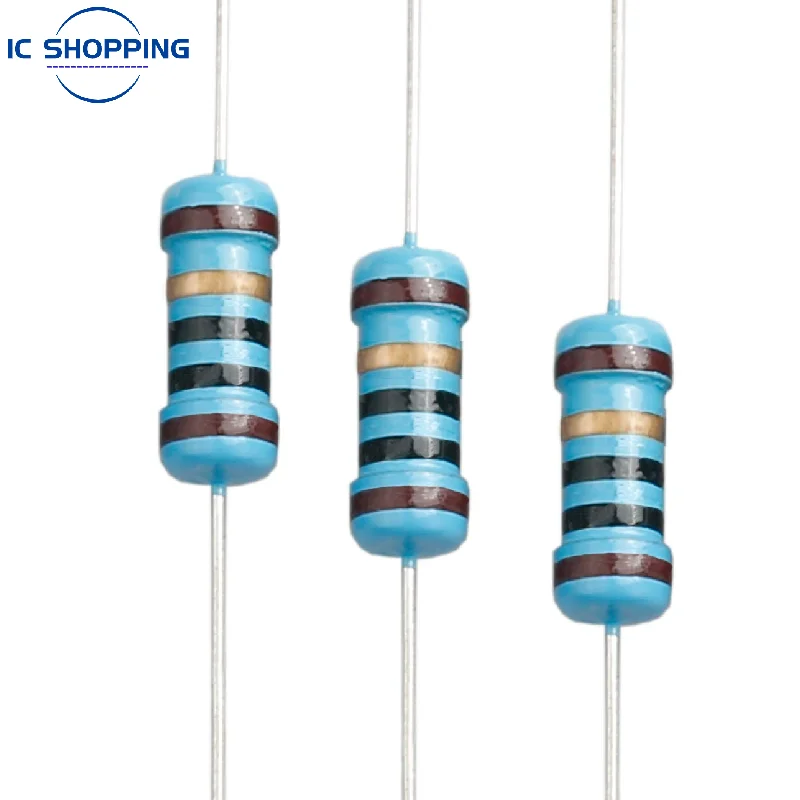

20PCS 1W Metal Film Resistor 1% Five-color Ring Power Resistor 0.1~1M 2 4.7 10R 47 100 220 360 470 1K 2.2K 10K 22K 4.7K 100K Ohn