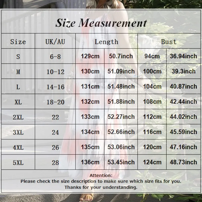 

Tie Dye Printed Long Dress For Women Loose Plus Size Sexy Casual Oversize Sleeveless Maxi Dress Sundress Ladies Beach Sundress