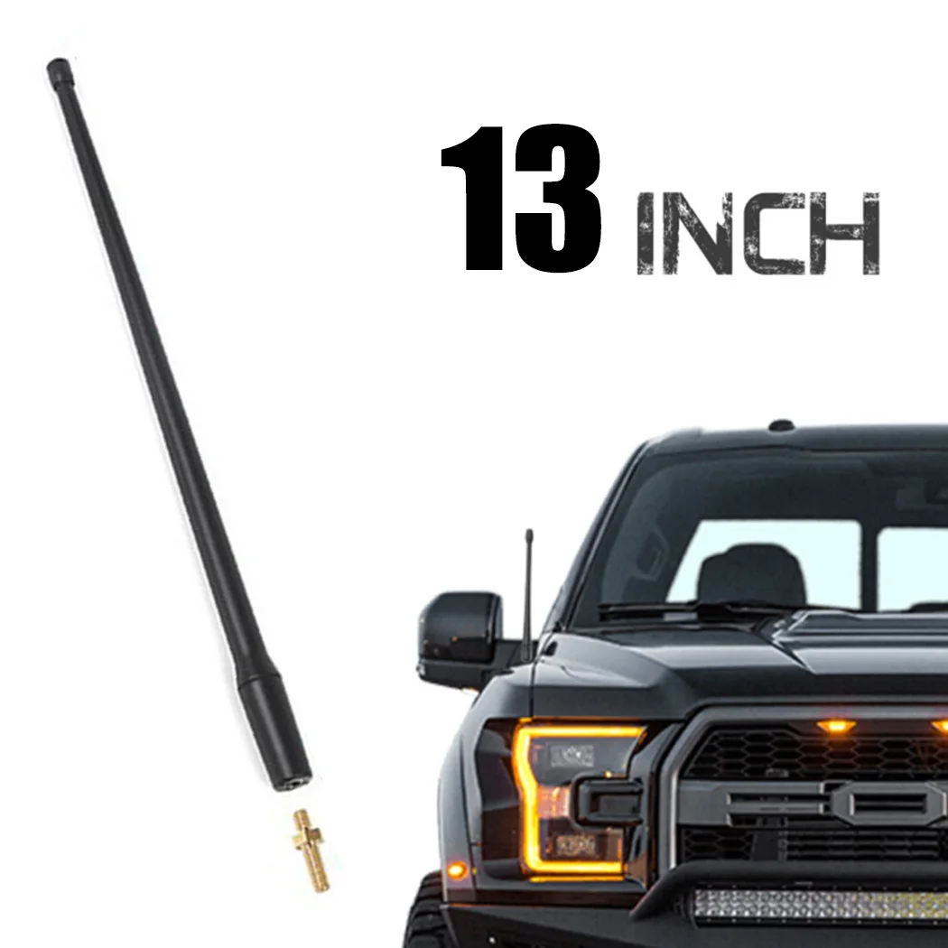 1pc Antenna Mast Car Roof Mast Whip Stereo Radio Signal Aerial Amplified 34CM Black For Ford F150 / F-150 Raptor 2009-2020