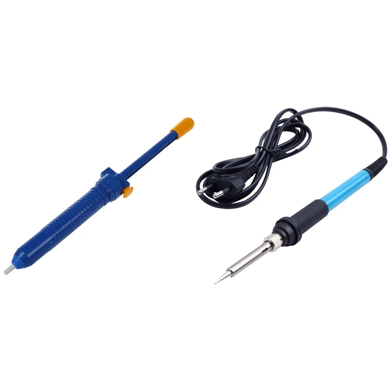 

Blue Sucking Vacuum Desoldering Pump Solder Sucker Remover Tool with Soldering Iron Tool EU Plug