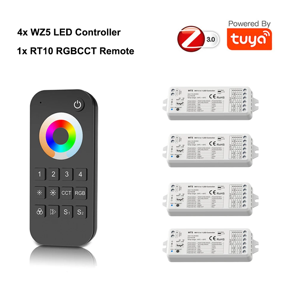 Умный светодиодный пульт управления TUYA Zigbee лента с дистанционным управлением 12 В