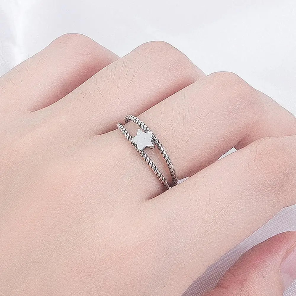 Металлические винтажные полые кольца со звездами для женщин и девочек