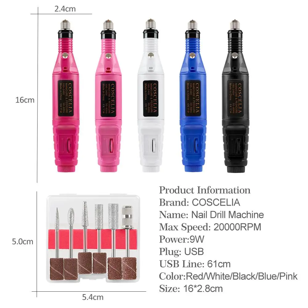 1 набор профессиональная электрическая дрель для ногтей мини-машинка маникюра