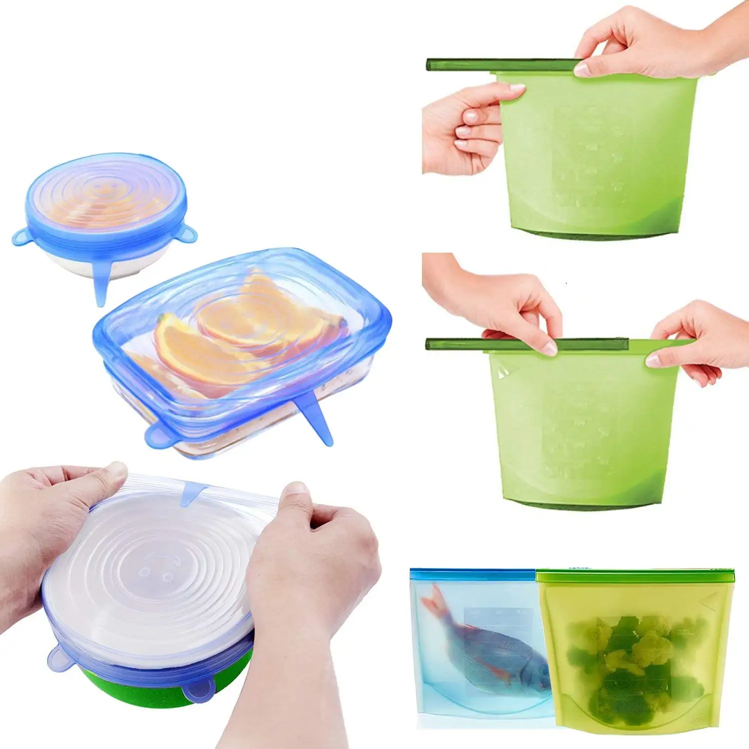 Силиконовый Пакет для хранения силиконовая эластичная крышка многоразовый