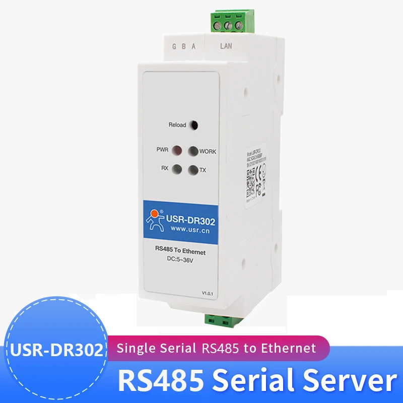 USR-DR302 Din-рейка серийный RS485 в Ethernet TCP IP Серверный модуль Ethernet-преобразователь Modbus RTU