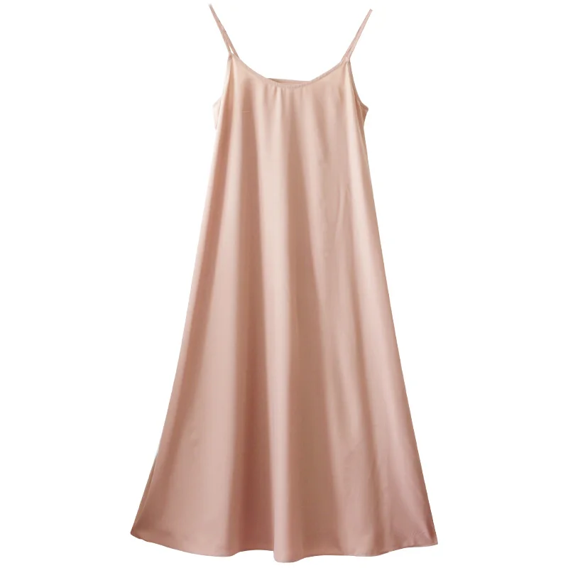 

Original Design AIGYPTOS Spring Summer Women Vintage Elegant Pink Dresses Casual Loose Lace V-Neck SILK CREPE Long Goddess Dress