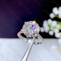 luxury atmosphere moissan diamond ring 925 silver womens ring 5 carat engagement wedding gift