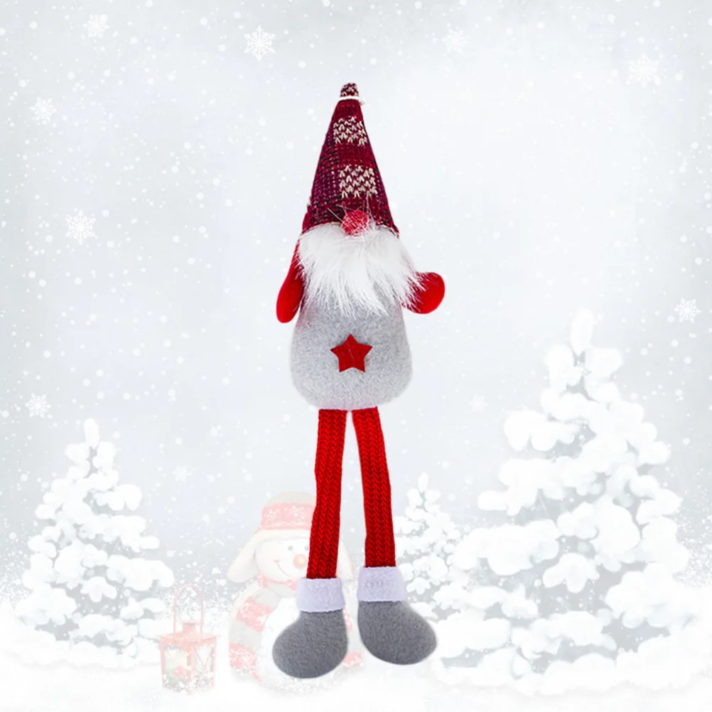 

2Pcs Creative Christmas Santa Claus Tomte Long Leg Plush Doll Ornaments Hanging Decoration for Christmas Tree Home Reataurant