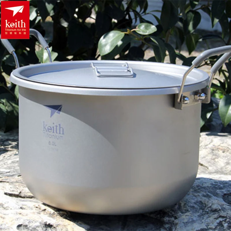 Титановый кастрюль для супа объемом 6 л Нетоксичная кухонная утварь