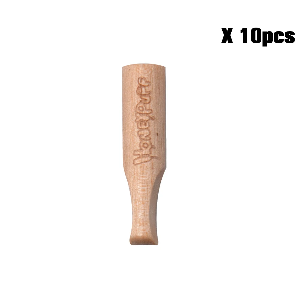 10PCS HONEYPUFF древесины мундштук советы с ручкой из натурального дерева аромат для Деревянный рот фильтр наконечник мундштук табака трубы руки - Цвет: 10PCS