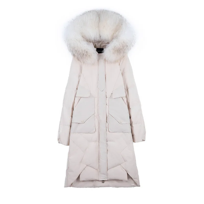 (TopFurMall) зимние женские парки пуховики куртки настоящая толстовка с мехом енота