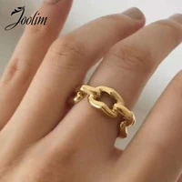 joolim high end chunky stainless steel rings for women