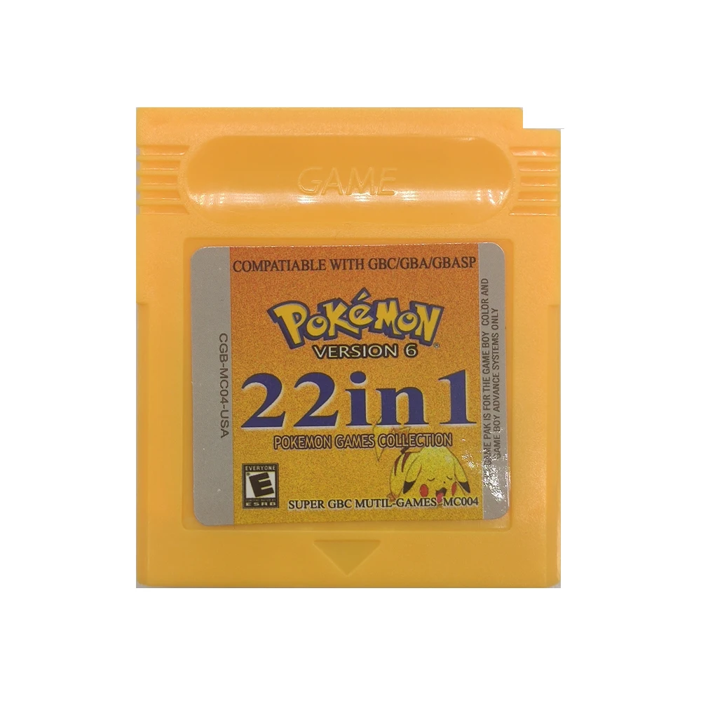 

Видеокартридж игровой серии Pokemon NDSL GB GBC GBM GBA 22 в 1, Классическая цветная версия на английском языке