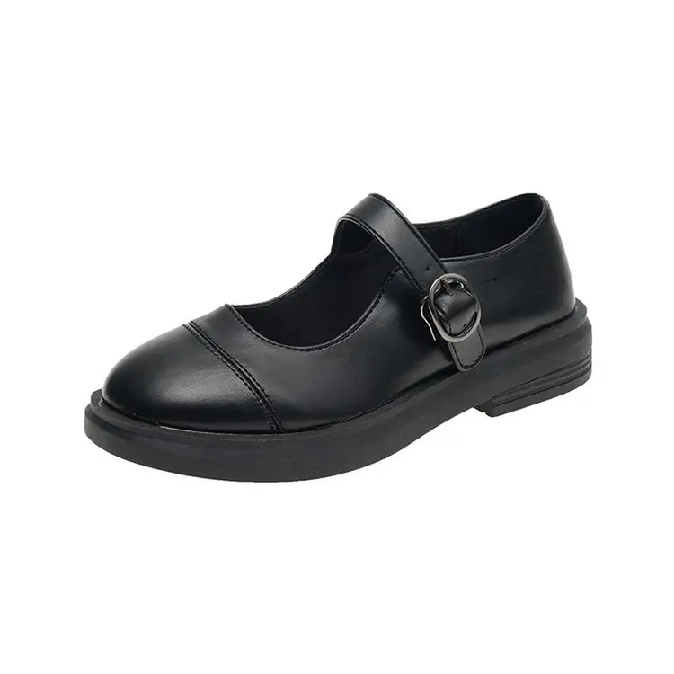

2021 New Spring Woman Flats Mary Janes Shoes Platform Lolita Shoes Girl Shoes White Low Heel Casual Leather zapatos mujer