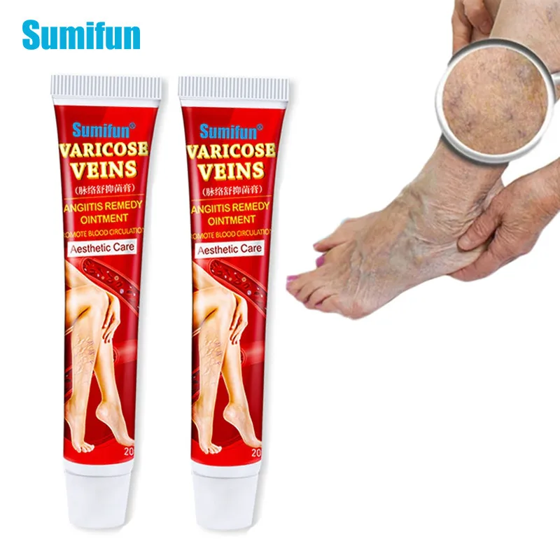 

Sumifun 2Pcs Varicose Vein Ointment Treating Pain Bulging Legs Red Blood Streak Repair Vein Cream Vasculitis Spider Relieve