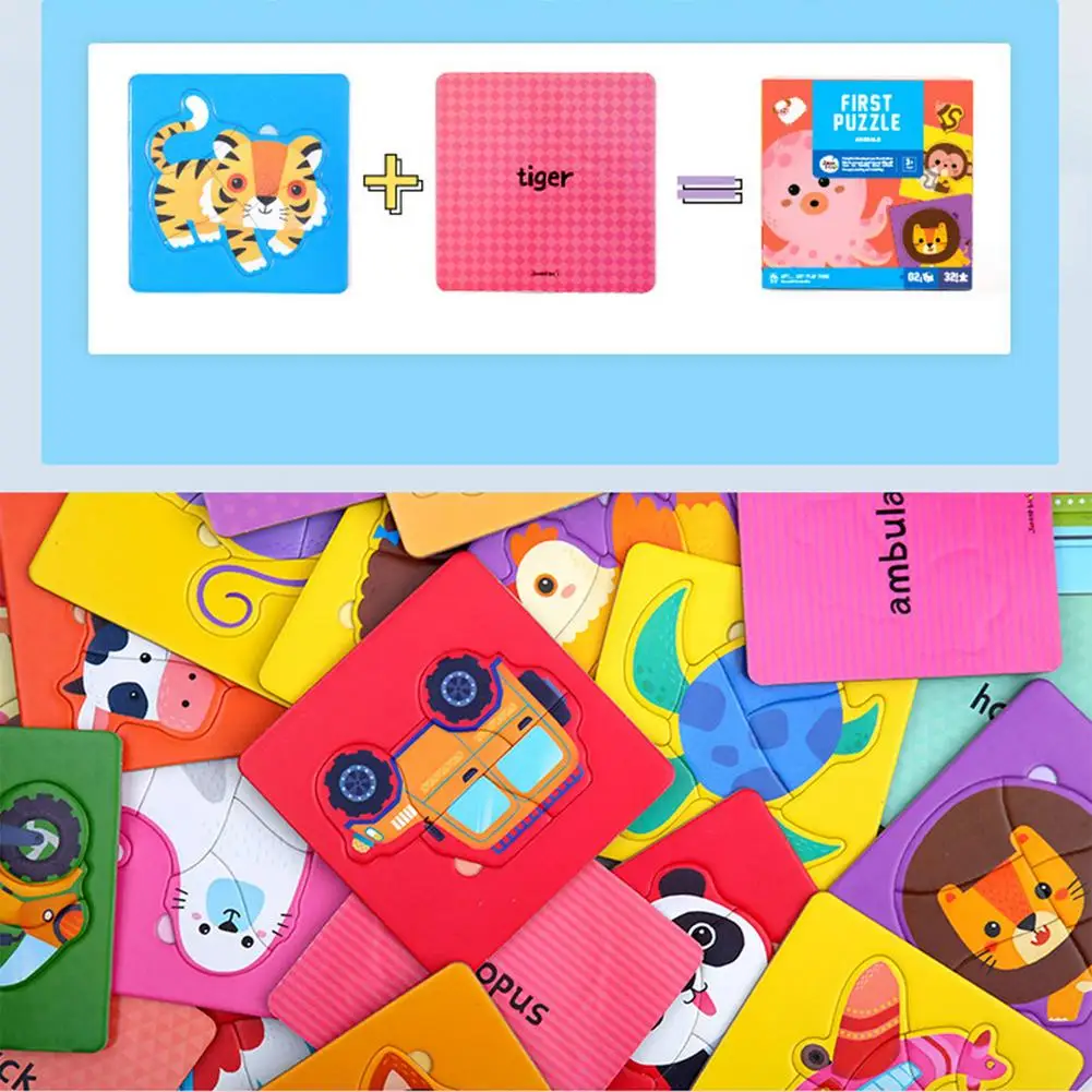 

Kid Card Toy Matching Card Animals Vehicles Learning Puzzle Intelligence Recognition Games Children's New Educational Gifts