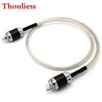 thouliess hifi 9 cores 16awg nordost valhalla 7n silver plated occ power cable hi end carbon fiber useuau version power plug