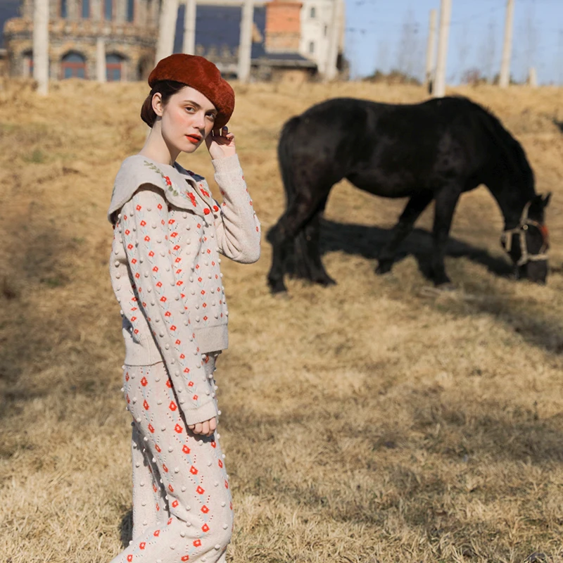 Оригинальный дизайн AIGYPTOS осенне-зимний женский милый винтажный вязаный пуловер