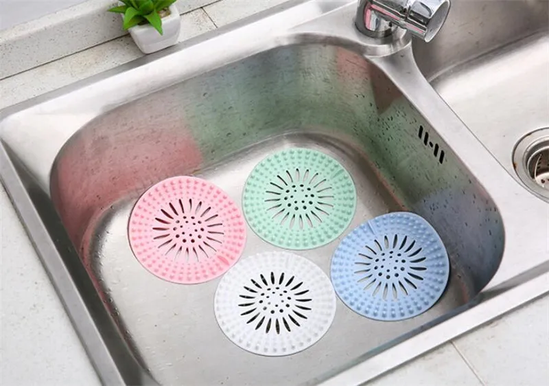 

Silicone Kitchen Drain Cover Sink Sewer Filter Shower Drain Strainers Bathtub Stopper Hair Catchers Bathroom Floor Drain Cover