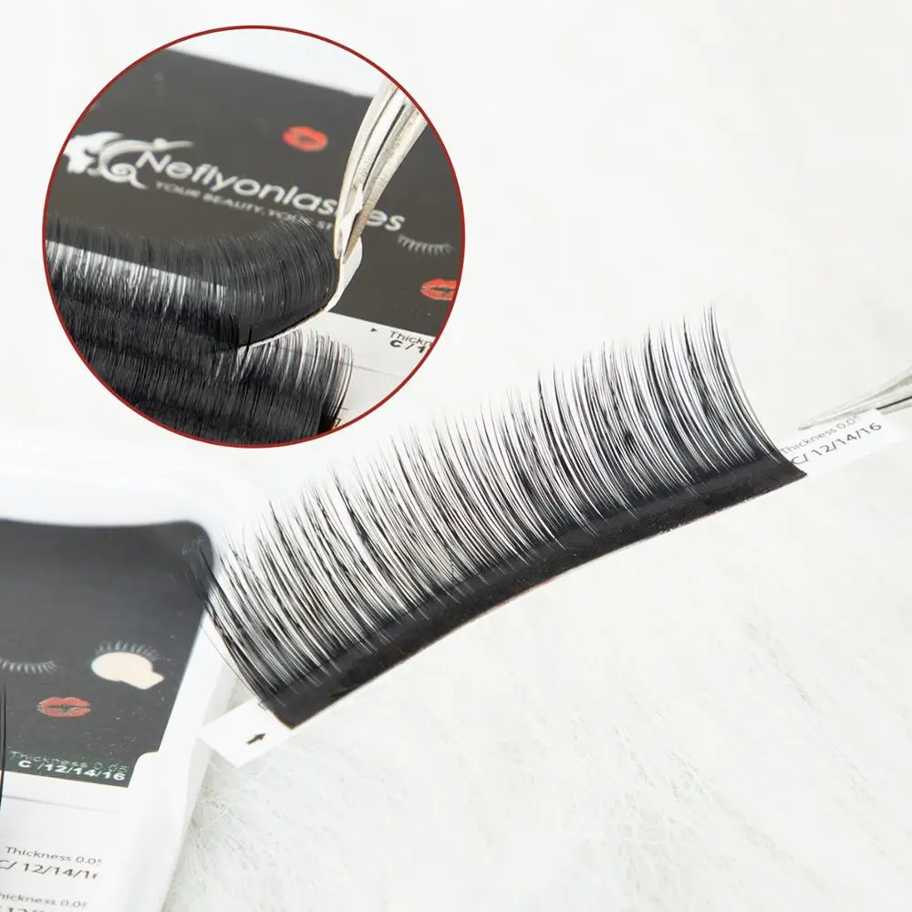 Neflyonlashes Easy Fan Eyelash Extension Pandora Mink HandMade Fast Volume Blossom Eyelashes Extensions Camellia False Lashes | Красота и