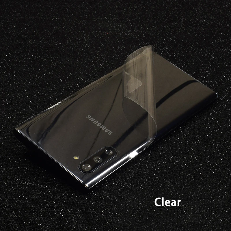 3D углеродное волокно/кожа/дерево скины Телефон задняя наклейка для SAMSUNG Galaxy Note 10 Plus Note 10 A60 A80 Прозрачный матовый стикер - Цвет: Clear