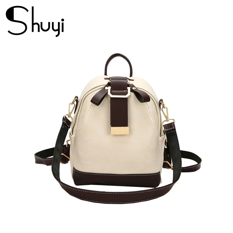 

Women Backpack Small Luxury Design Vintage Patchwork Backpacks Female Shoulder Bag Ladies PU leather Schoolbag Backpacks Ѭкзак