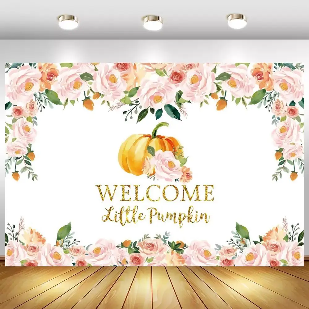 

Добро пожаловать моя маленькая тыква Новорожденные фотографические фоны цветочные цветы украшение детский душ фото фон для семейвечерние ...