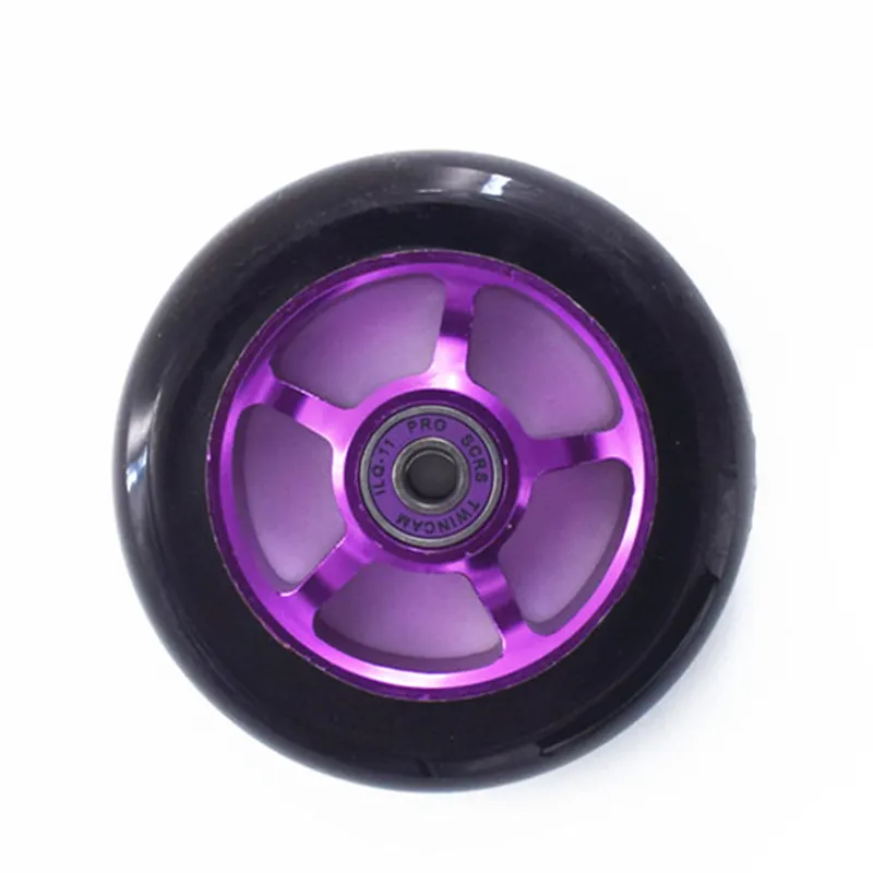 Purple 100mm Алюминиевый сплав встроенные скоростные колеса для катания на коньках MX фирменные 88A белые 100 мм черные 110 мм высокоэластичные и точные железные колеса - Цвет: Purple 100mm