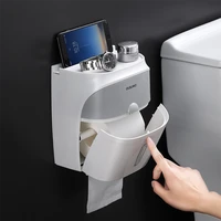 toilet paper box toilet double layer storage rack pumping box free punching waterproof wall mounted paper roll