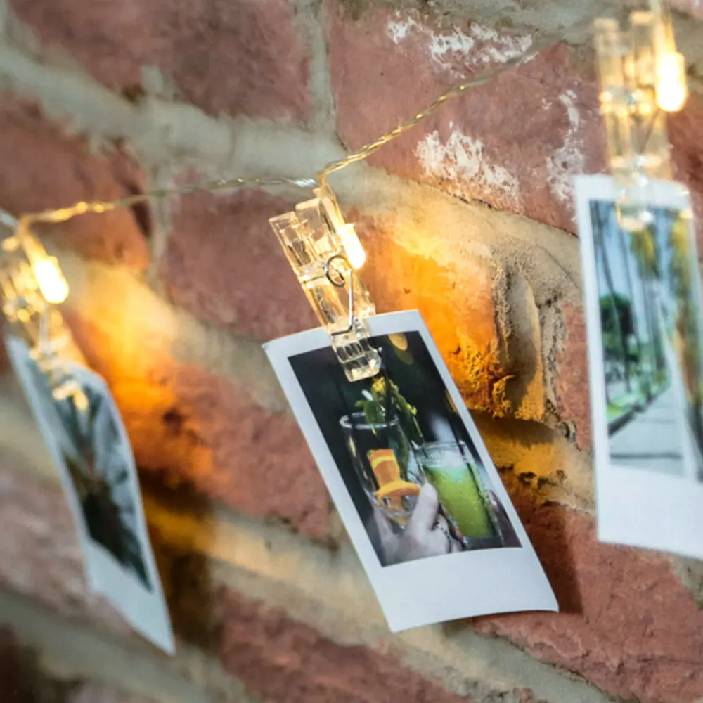 40 светодиодный фото зажимы держателя 20ft домашняя гирлянда карты клип гирлянды