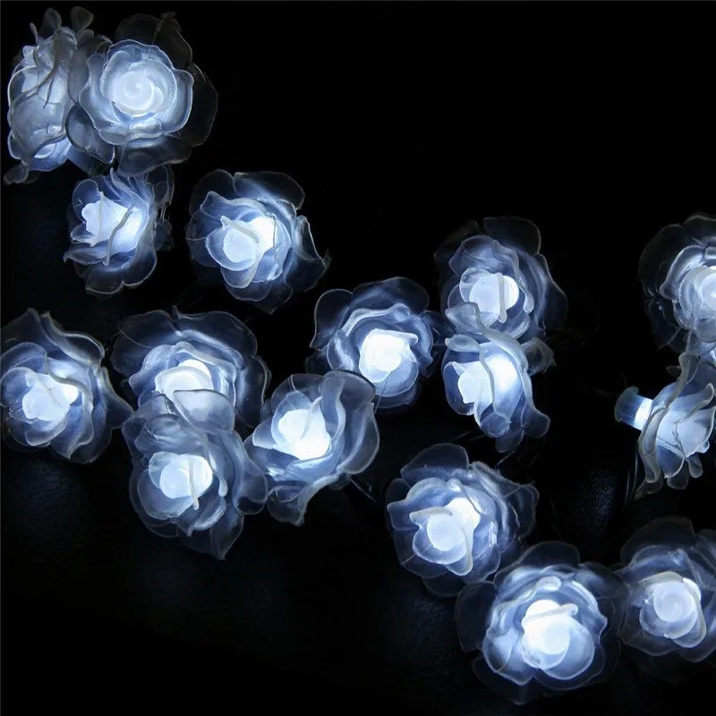10/20/30/50/100 м светодиодный с феей роз светильник цветок строка Luces Свадебный дом ко