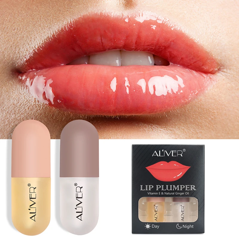 

2pcs Volumising Lip Plumper Moisturizing Enhancement Lip Repairing Reduce Lip Fine Lines Nutritious Lips Enhancer Serum