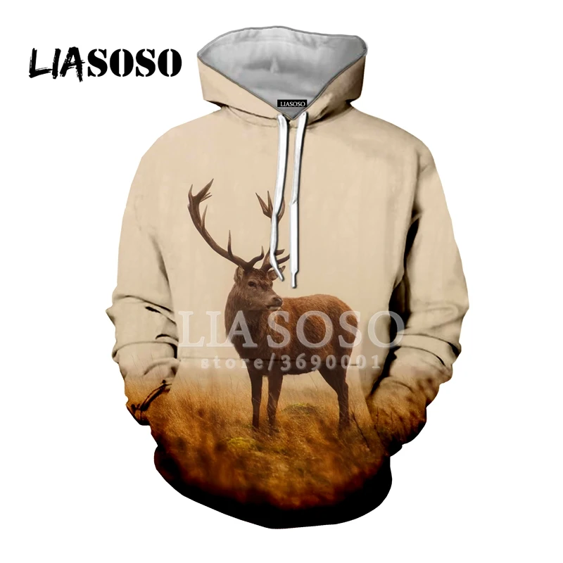 23 LIASOSO, новинка, повседневные, забавные, с оленем, лосем, деревьями, снегом, с 3D принтом, для женщин и мужчин, толстовки с капюшоном, свитера, пуловер, Harajuku, уличная одежда, X0254 - Цвет: 23
