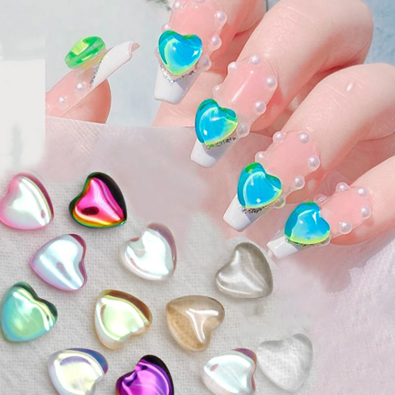 

20PCS, 3d Nail Art Lovely Hearts Candy Color Jewelry Acrylic For Nail Tips Decorations